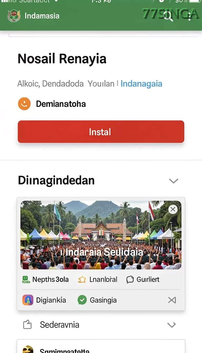 Galeri pratinjau visual 77singa build APK resmi terbaru